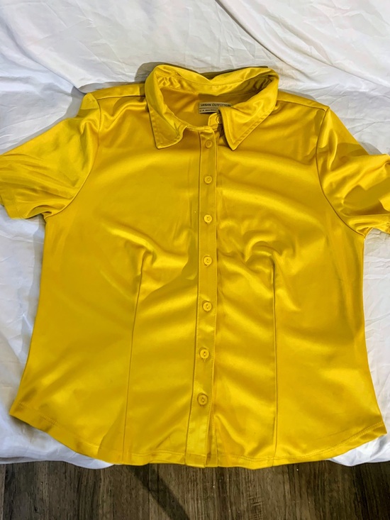 Urban Outfitters Tops - Urban Outfitters Bright Yellow Short Sleeve Button-Down Shirt